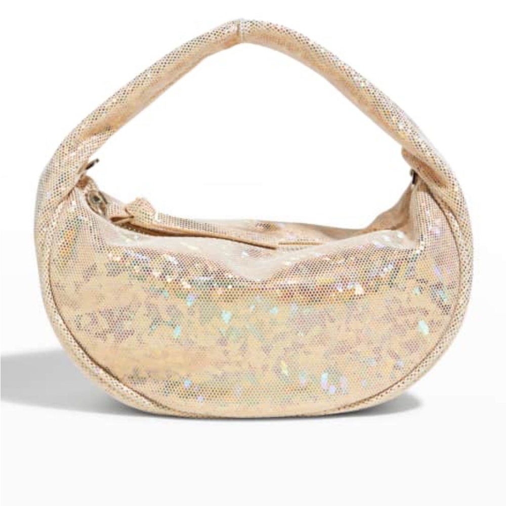 By Far cush baby disco ball top handle hologram bag